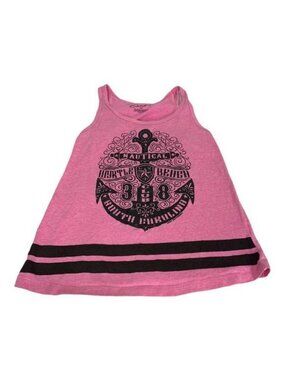 Exist Womens Pink Nautical Myrtle Beach Graphic Tank Top S Sleeveless